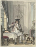 Mann am Tisch mit einem Weinglas und einem Knochen - Cornelis Troost — Ansicht des Kunstwerks