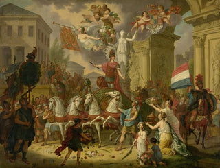 Allegorie der triumphalen Prozession des Prinzen von Oranien, des zukünftigen Königs Willem II, als Waterloo-Held 1815 - Cornelis Van Cuylenburgh II — Ansicht des Kunstwerks