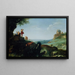 Landschaft mit der Flucht nach Ägypten - Cornelis van Poelenburch — gerahmtes Bild an der Wand