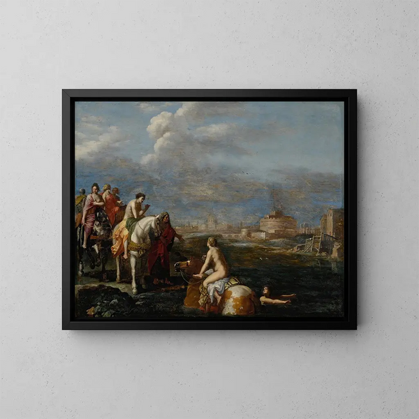 L'Envol de Cloélia - Cornelis van Poelenburch — gerahmtes Bild an der Wand
