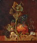Naturstillleben mit einer Kürbis, einer Zitrone und einer Karaffe Faon-De-Venise - Cornelis de Cocq — Ansicht des Kunstwerks