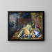 Stillleben mit Gemüse und Früchten vor einem Gartengeländer - Cornelis de Heem — gerahmtes Bild an der Wand