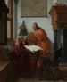 Innenraum mit einem Mann in japanischem Kimono - Cornelis de Man — Ansicht des Kunstwerks