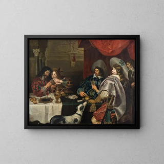 Das Kartenspiel - Cornelis de Vos — gerahmtes Bild an der Wand