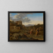 Italienisches Berglandschaftsgemälde mit Abraham und Isaak auf dem Weg zum Opfer - Cornelis van Poelenburg — gerahmtes Bild an der Wand