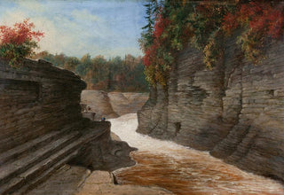 Cornelius David Krieghoff - River Gorge Autumn.webp