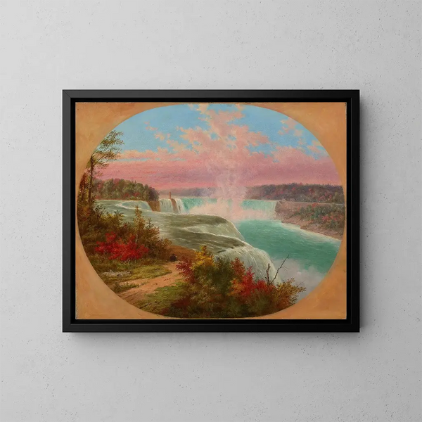 L'artiste à Niagara - Cornelius David Krieghoff — gerahmtes Bild an der Wand