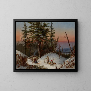 Trapper an der Grenze - Cornelius David Krieghoff — gerahmtes Bild an der Wand
