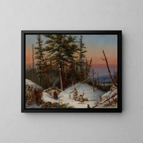 Trapper an der Grenze - Cornelius David Krieghoff — gerahmtes Bild an der Wand