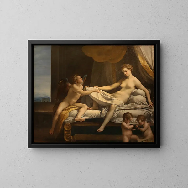 Danaé - Correggio — gerahmtes Bild an der Wand