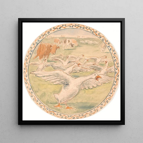 Croquis de poules pour un plat en céramique - Theodor Philipsen
