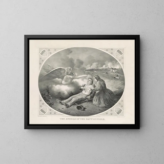 Engel des Schlachtfelds - Currier & Ives — gerahmtes Bild an der Wand