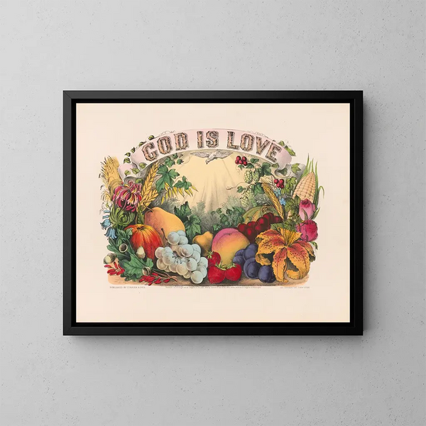 Gott ist Liebe - Currier & Ives — gerahmtes Bild an der Wand