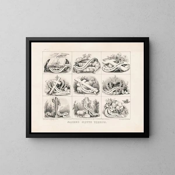 Jetons de devise sacrée - Currier & Ives — gerahmtes Bild an der Wand