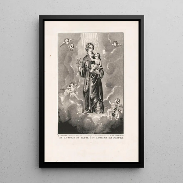 Saint Antoine de Padoue - Currier & Ives — gerahmtes Bild an der Wand
