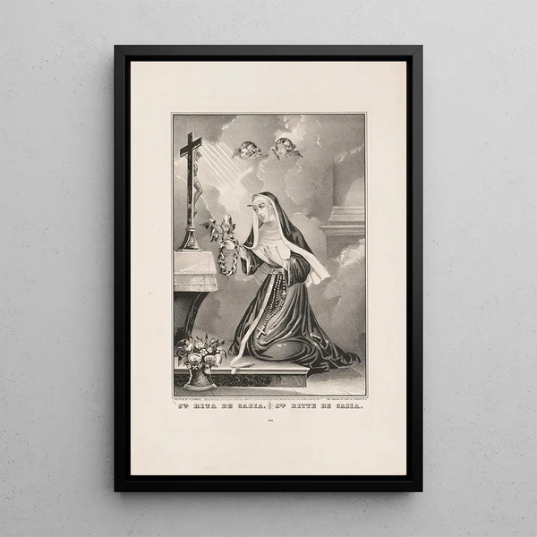 Sainte Rita de Cascia - Currier & Ives — gerahmtes Bild an der Wand
