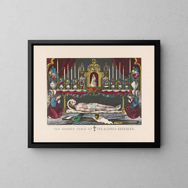 Die heilige Grab des seligen Erlösers - Currier & Ives — gerahmtes Bild an der Wand