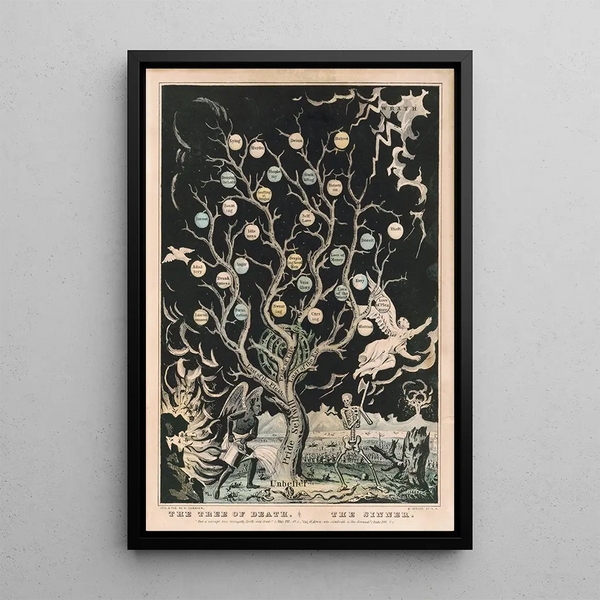 L Baum des Todes Der Sünder - Currier & Ives — gerahmtes Bild an der Wand