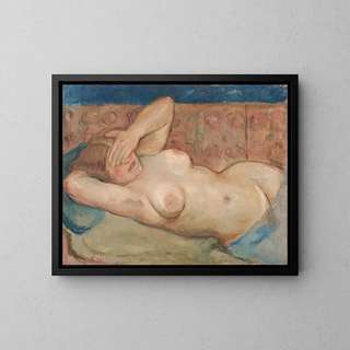 Nackt schüchtern liegend - Cyprian Majernik — gerahmtes Bild an der Wand