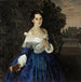 Dame in Blau Portrait von YeM Martynova - Konstantin Andreevich Somov — Ansicht des Kunstwerks