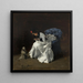 Dame in feiner Garderobe mit einem Hund - Albert von Keller — gerahmtes Bild an der Wand