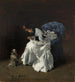 Dame in feiner Garderobe mit einem Hund - Albert von Keller — Ansicht des Kunstwerks