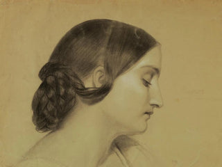 Profil einer Frau mit einem geflochtenen Dutt - Daniel Huntington — Ansicht des Kunstwerks