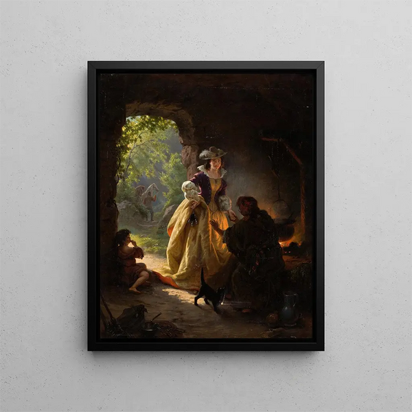 Wahrsagerin der Zigeunern - Daniel Maclise — gerahmtes Bild an der Wand