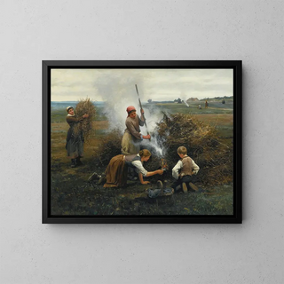 Brosse en feu - Daniel Ridgway Knight — gerahmtes Bild an der Wand