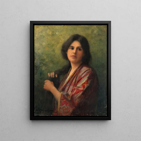 Verloren in seinen Gedanken - Daniel Ridgway Knight — gerahmtes Bild an der Wand