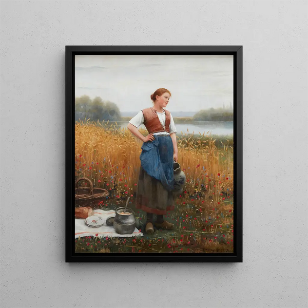 Mittagspause - Daniel Ridgway Knight — gerahmtes Bild an der Wand