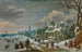 Winterlandschaft mit Figuren beim Schlittschuhlaufen auf einem gefrorenen Fluss - Daniel van Heil — Ansicht des Kunstwerks