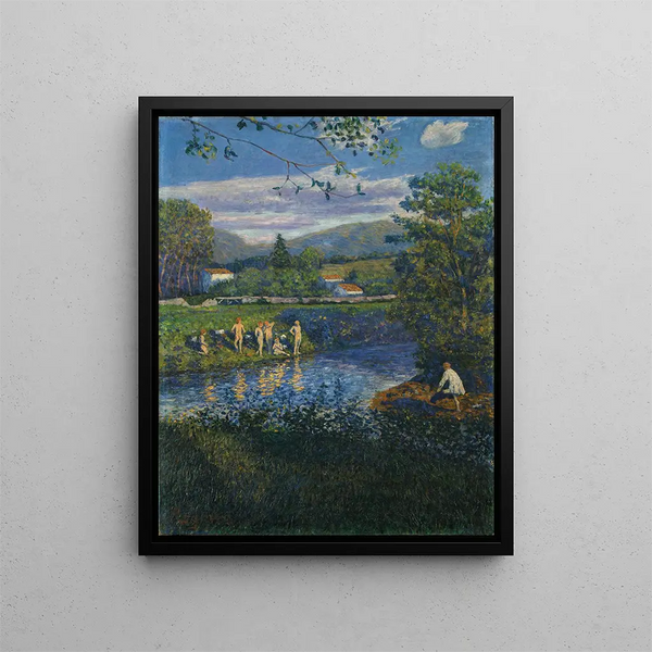 Baignade à Rentera - Darío de Regoyos — gerahmtes Bild an der Wand