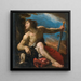 David mit dem Kopf Goliaths - Pier Francesco Mola — gerahmtes Bild an der Wand