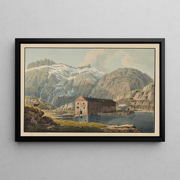 L'Hospice de la Grimsel - David Alois Schmid — gerahmtes Bild an der Wand