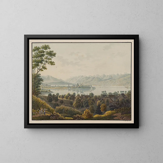 Vue de Rapperswil vers Lachen, lac de Zurich - David Alois Schmid — gerahmtes Bild an der Wand