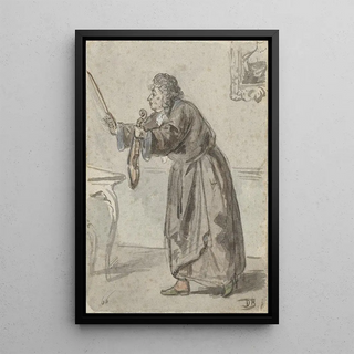 David Bles - Staande man met viool en strijkstok.webp