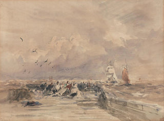 Der Hafen von Dieppe, frischer Wind - David Cox — Ansicht des Kunstwerks