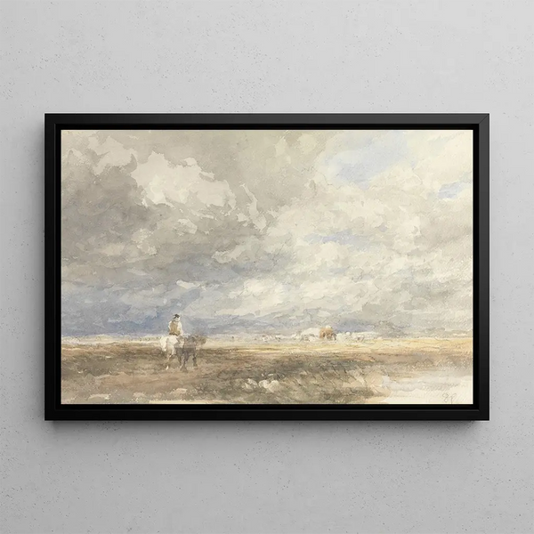 Auf dem Weg zum Heuschober - David Cox — gerahmtes Bild an der Wand