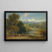 Landschaftsgemälde mit weiter Aussicht auf die Bolton-Abtei, Yorkshire und den Fluss Wharfe - David Cox — gerahmtes Bild an der Wand
