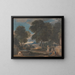Landschaft mit einem Mann, der sich die Füße an einem Brunnen wäscht, nach Poussin - David Cox — gerahmtes Bild an der Wand
