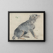 Studie eines Hundes - David Cox — gerahmtes Bild an der Wand
