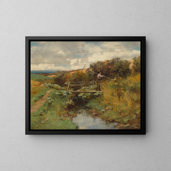 Rückkehr vom Feld - David Farquharson — gerahmtes Bild an der Wand