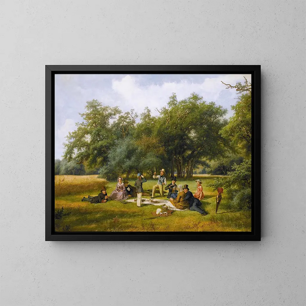 Das Picknick - David Monies — gerahmtes Bild an der Wand