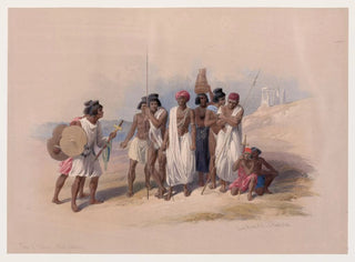Gruppe der Nubier in Wadi Kardasey - David Roberts — Ansicht des Kunstwerks