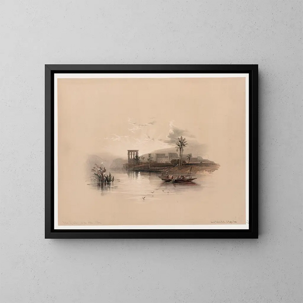 Île de Phil sur le Nil en Nubie - David Roberts — gerahmtes Bild an der Wand