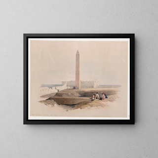 Obelisken von Alexandria, allgemein bekannt als Cleopatra-Säule - David Roberts — gerahmtes Bild an der Wand