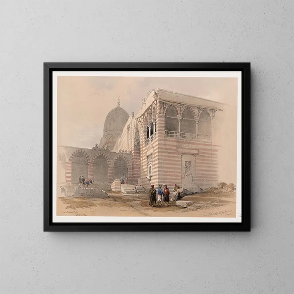 Eines der Gräber der Kalifen von Kairo - David Roberts — gerahmtes Bild an der Wand