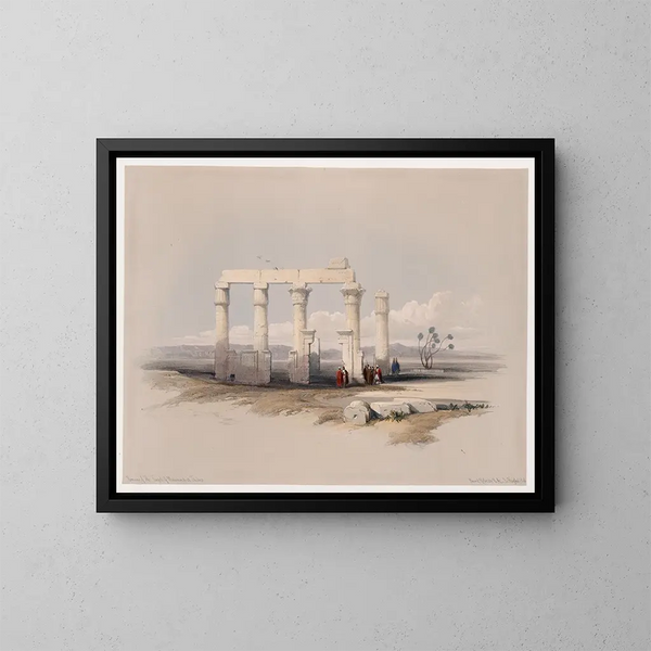 Überreste des Tempels von Medamout in Theben - David Roberts — gerahmtes Bild an der Wand