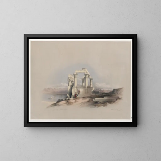 Ruinen des Tempels von Kardeseh Qirts in Nubien - David Roberts — gerahmtes Bild an der Wand
